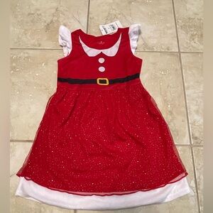 Festive Red and White Santa Dress for Kids